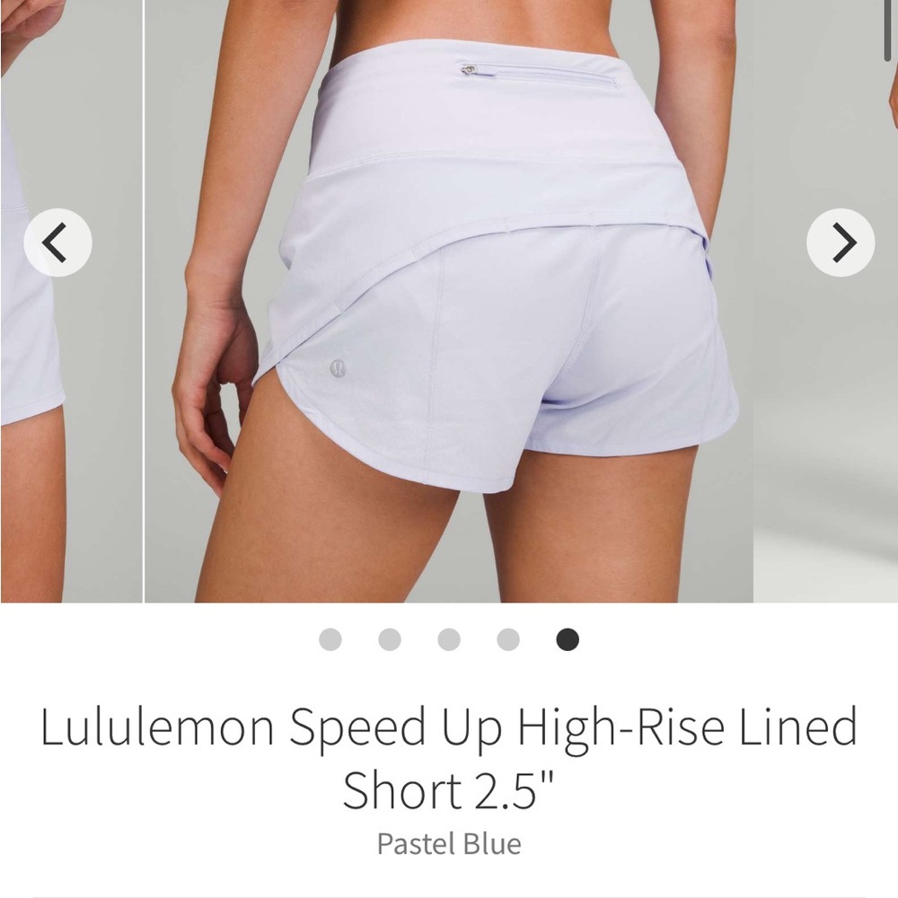 EUC Size 12 Lululemon Speed Up High-Rise Lined Short Pastel Blue